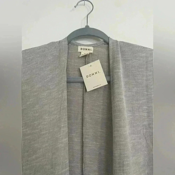 NWT Donni Cotton Ribbed Striped Open Cardigan O/S - Picture 4 of 4